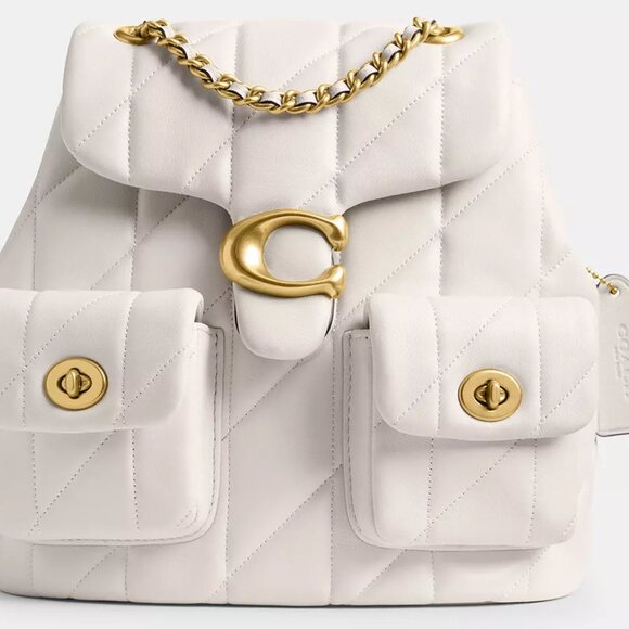 NWT ✅ COACH Tabby Backpack With Pillow Quilting CU076 CHALK ✨ NWTs - Picture 2 of 16